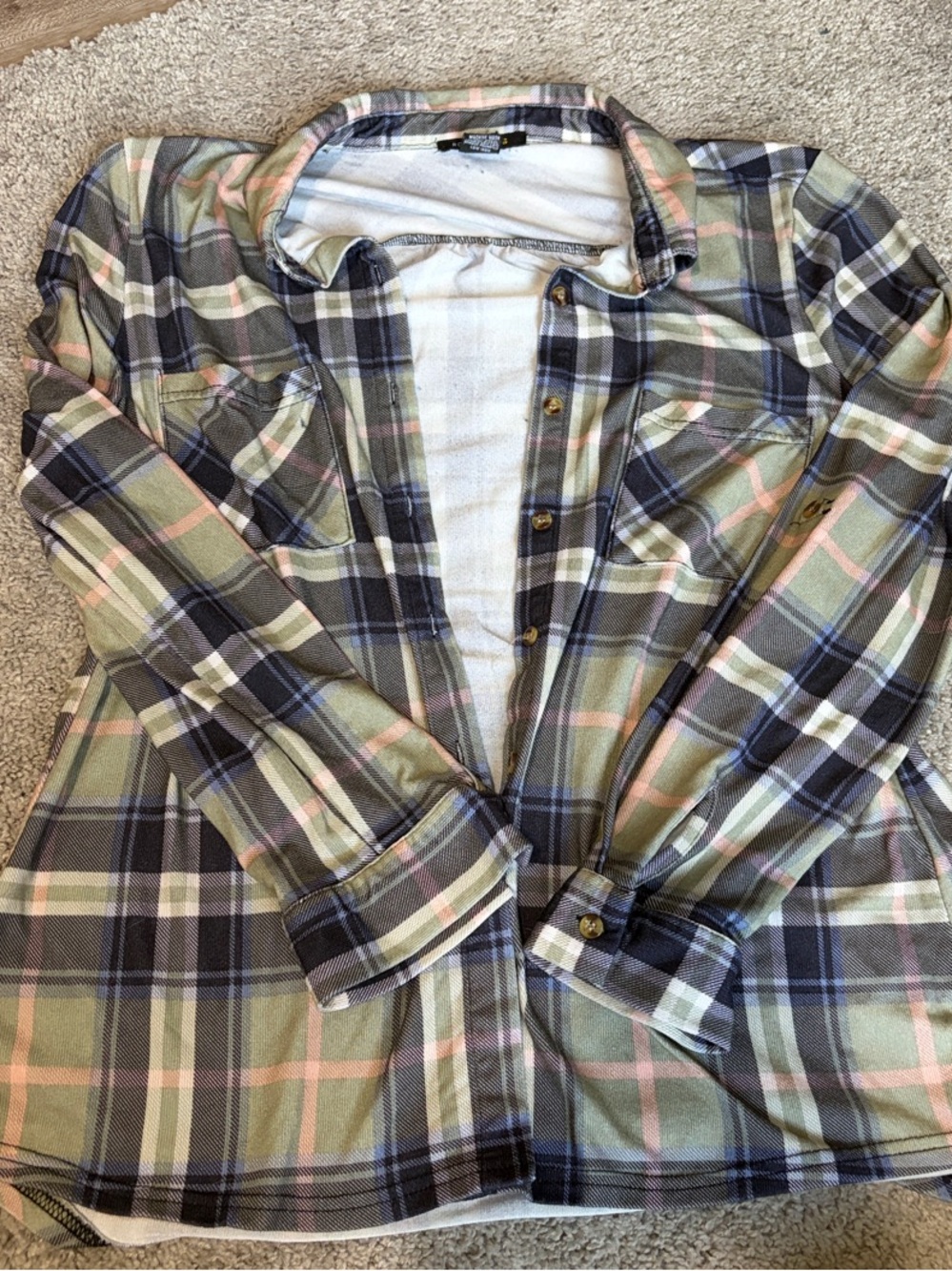 Robert Louis Plaid Button-Down Shirt in Olive, Navy & Pink